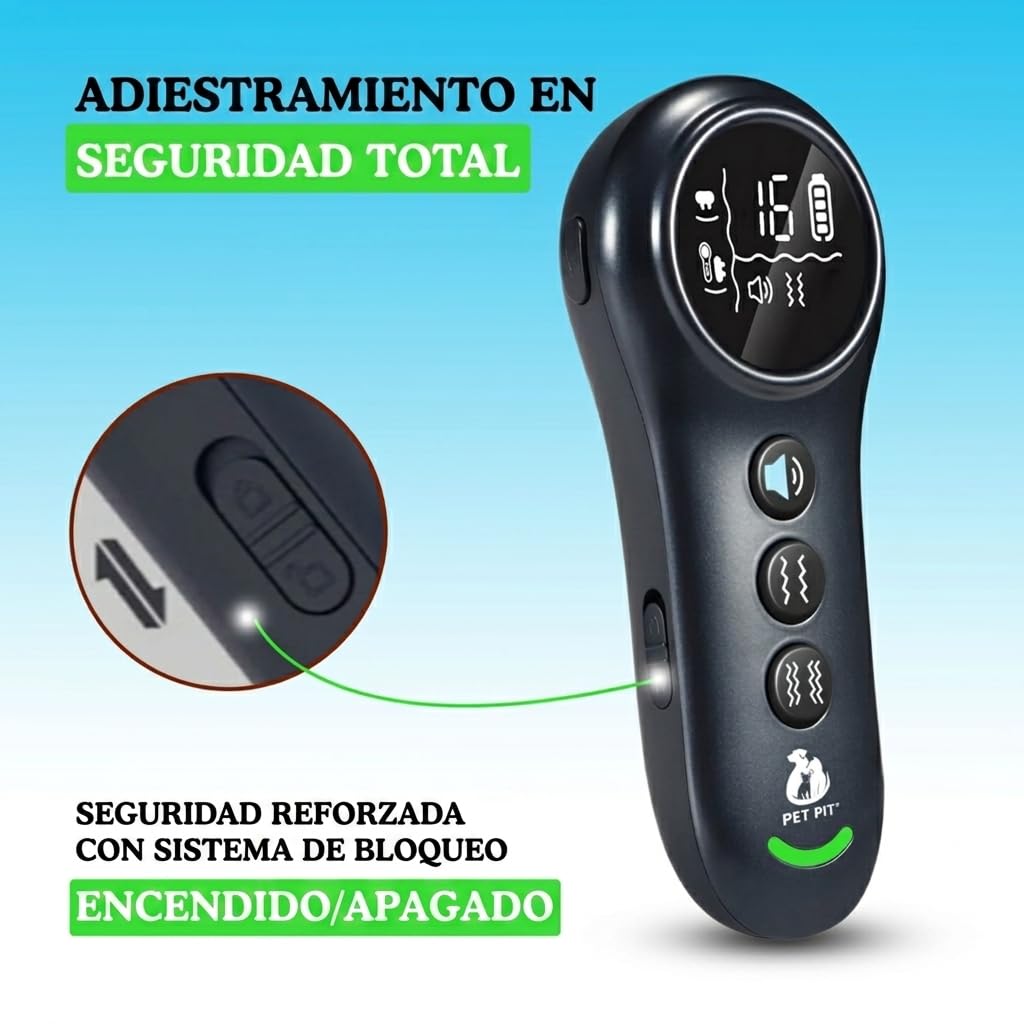 2 en1 Collar de Adiestramiento para Perros y Collar Antiladridos para Perros, Sin Descargas Eléctricas, 3 Modos Pitido/Vibración/Vibración Fuerte, Alcance de 1000 m (3300 ft),5 Niveles de Sensibilid