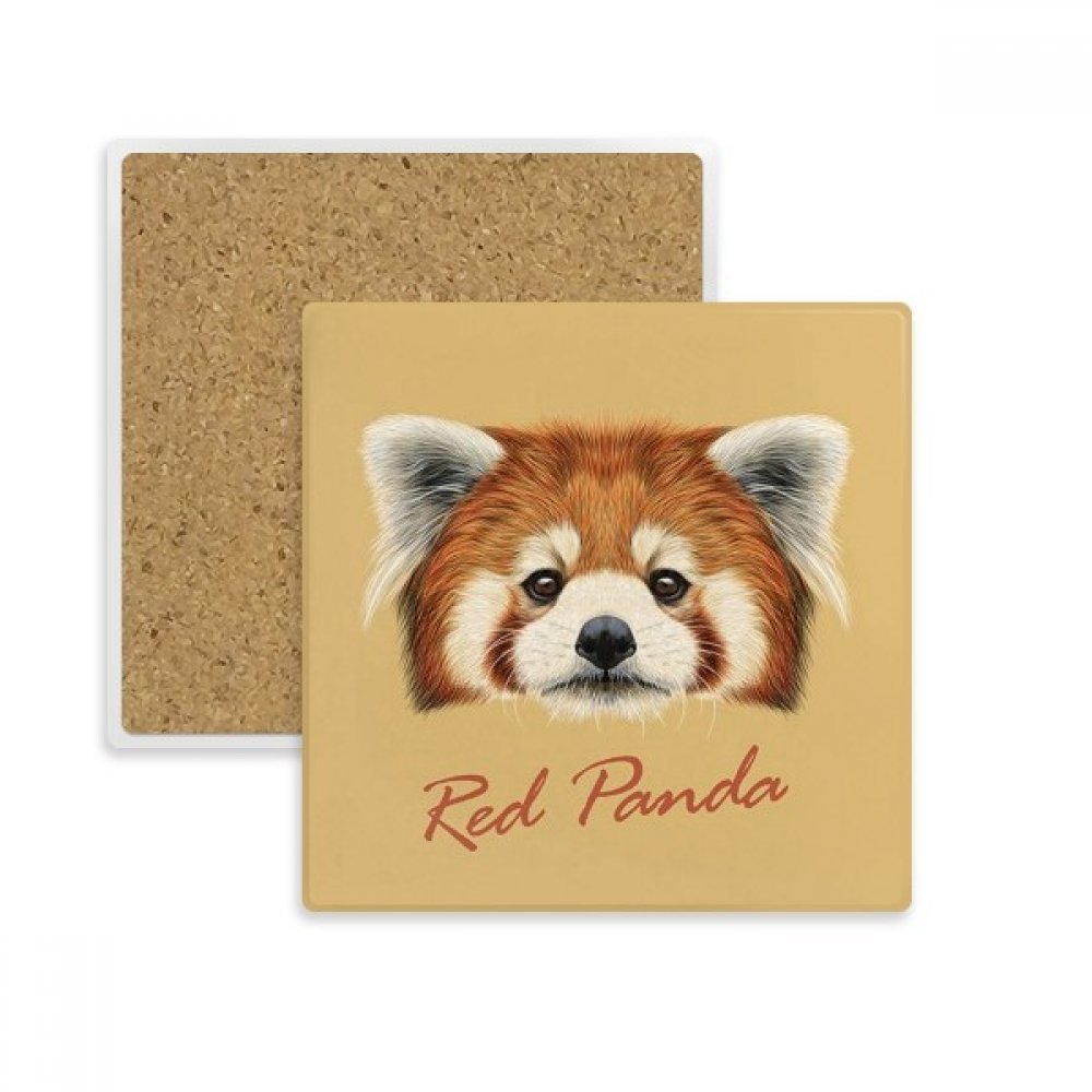 Sous-verre panda rouge anti-taches d'eau en pierre absorbante pour table