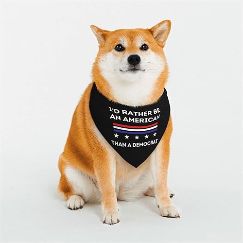 Sombrero anti Trump con texto en inglés "I d Rather Be an American Than A Democrat", bandana para perro, baberos reversibles triangulares, bufanda,