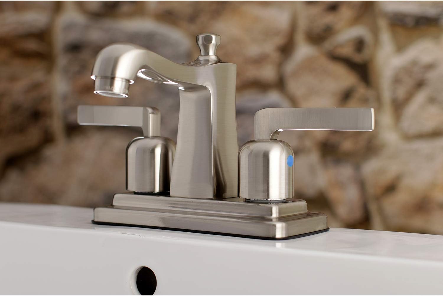 Best Deal Kingston Brass FB4648EFL Centurion 4 Centerset Bathroom Faucet, Brushed Nickel