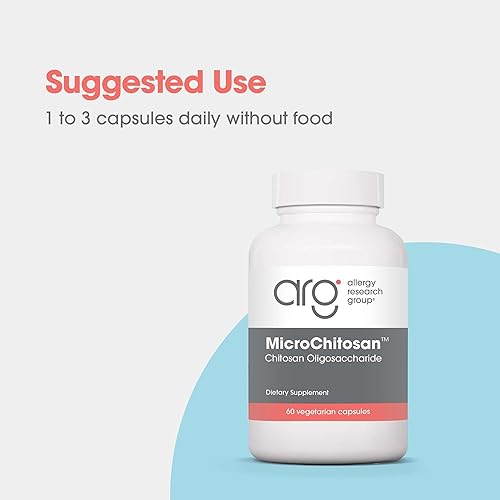 Miniatura 4 de Allergy Research Group - Microquitosano - Quitosano de partículas pequeñas de mariscos - 60 Vegicaps