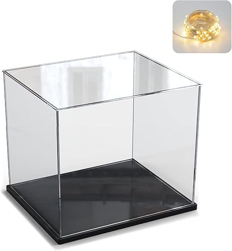 Vitrina de acrílico transparente engrosada, caja de almacenamiento, soporte de almacenamiento, escaparate de protección para figuras coleccionables
