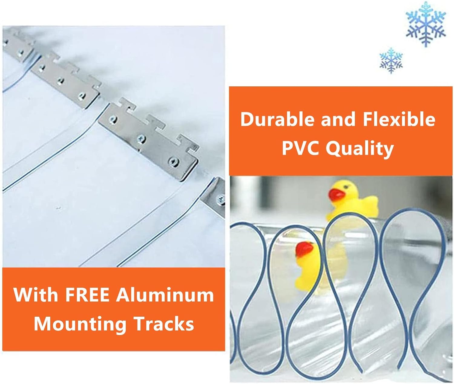 Clear PVC Strip Door Curtain - Smooth Plastic Vinyl Strips for Shop, Factory, Garage, Patio - Customizable Yellow Door Divider for Easy Access & Bug Protection