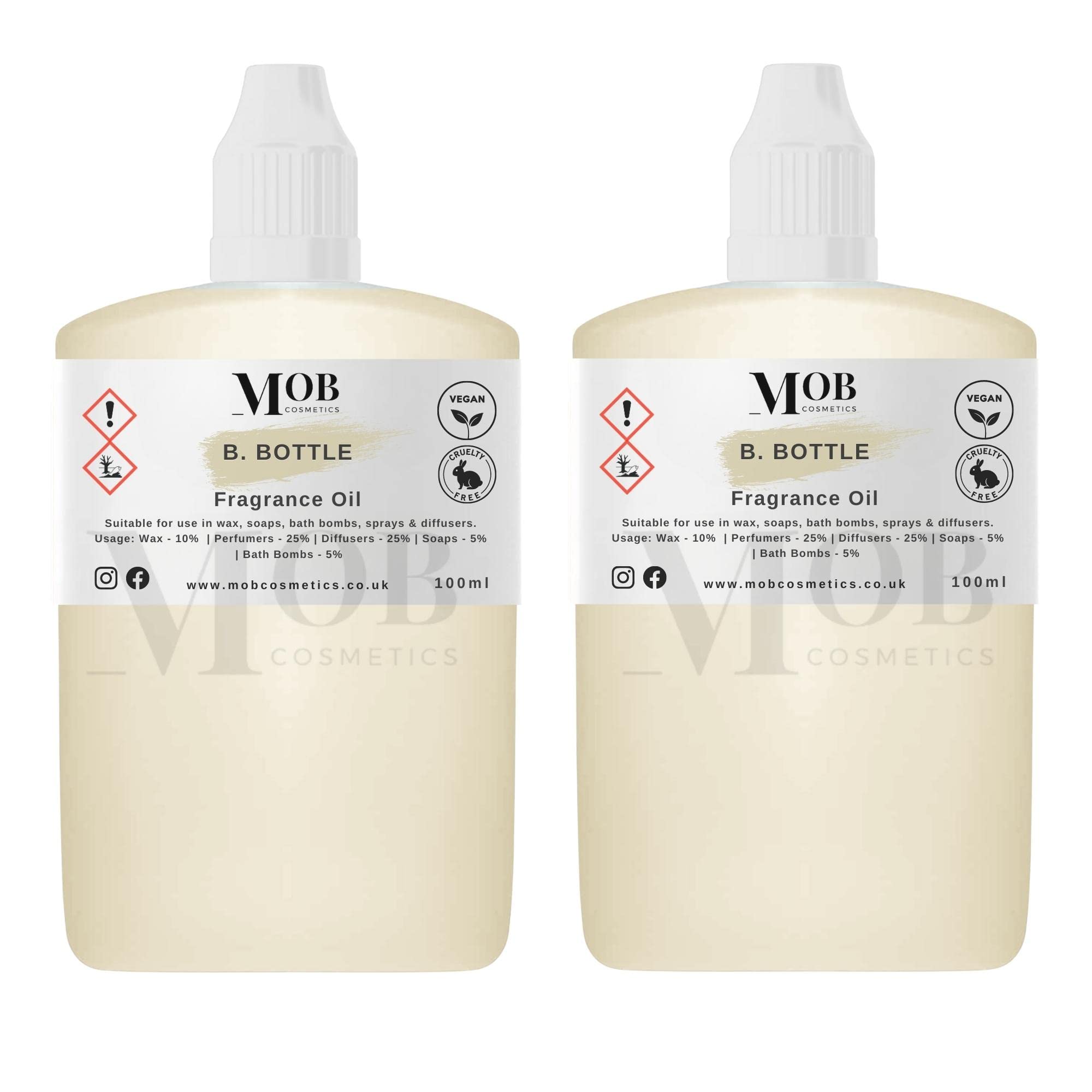 B. Bottle Luxury and Designer Fragrance Oil | Highly Concentrated | Perfect for Candles, Soaps, Bath Bombs, Diffusers, Wax Melts | UK Made | Vegan (B. Bottle, 100ml (Pack of 2))