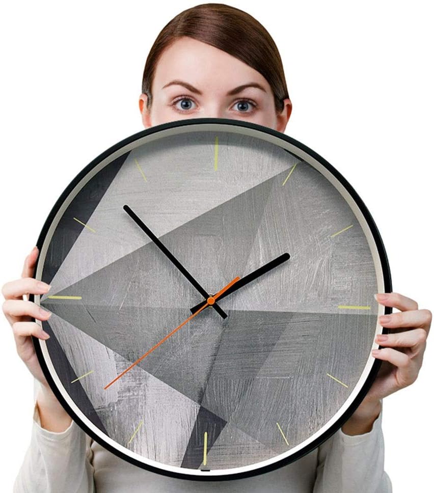 Wall Clock Abstract Geometric Glass Graphic Gray Abstract Metal Material Watch The Nordic Home Living Room Wall Clock Clock 35cm * 35cm * 4.5cm