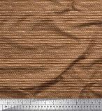 Soimoi Marron Batiste de Coton en Tissu Bande dessiné à la Main Tissu Imprime par Metre 42 Pouce Large
