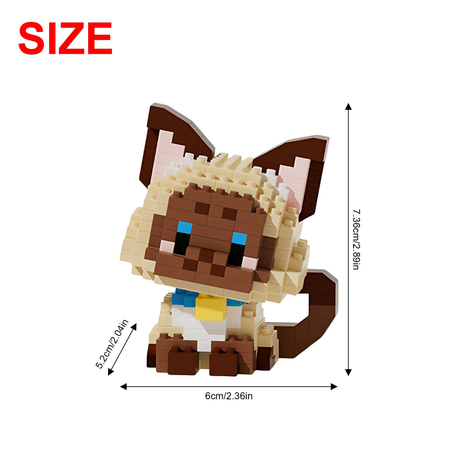 NOOLY Animal Micro Building Blocks Set Mini Cat Building Toy Bricks Kits for Adult and Kids WKLJM-09 (2 in 1 Siam,344PCS) - Image 2