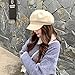 Panegy Women’s Leather Newsboys Hat Fashion Visor Beret Cabbie Hat French Style Newsboys Beanie Cap Slouchy Artist Beret Hat Blue