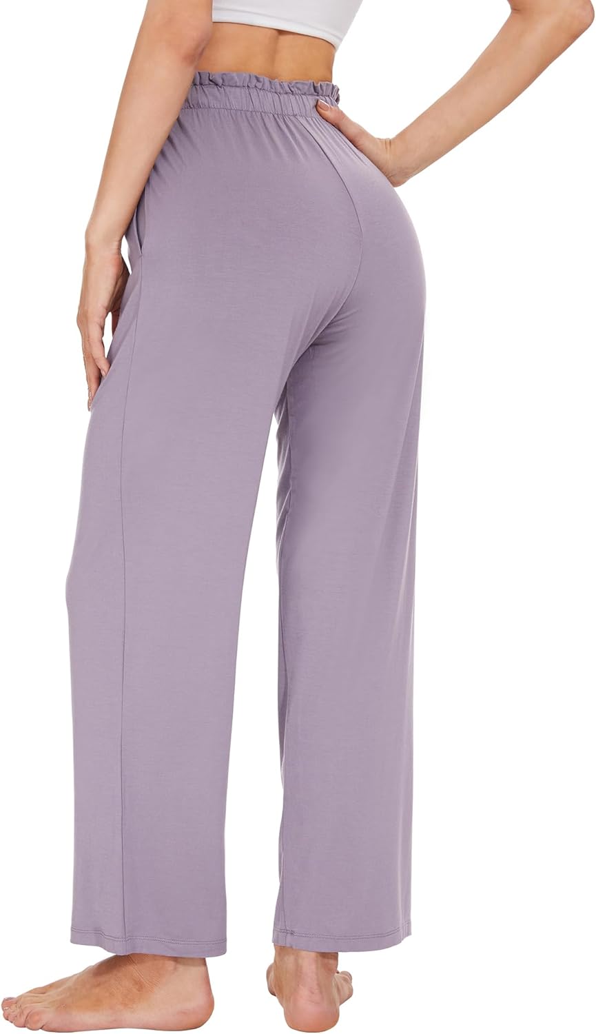 WiWi Pajama Pants for Women Viscose from Bamboo Super Soft Wide Leg Cooling Sweatpants Drawstring Bottoms Sleep Pj Pant S-XXL - Image 2