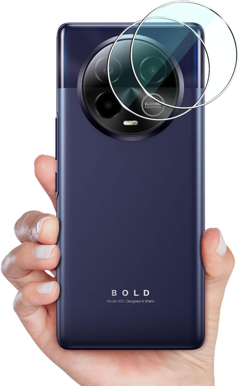 2 Pack for BLU Bold K50 Camera Lens Protector,2.5D Arc Edges Scratch Resistant Bubble Free Anti-Fingerprints HD Clear,Case Friendly, Tempered Glass Film for BLU-Bold-K50