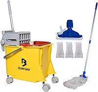 Conjunto Balde Doblo 20flex Mais 3 Esfregão C/Cabo 1,40cm