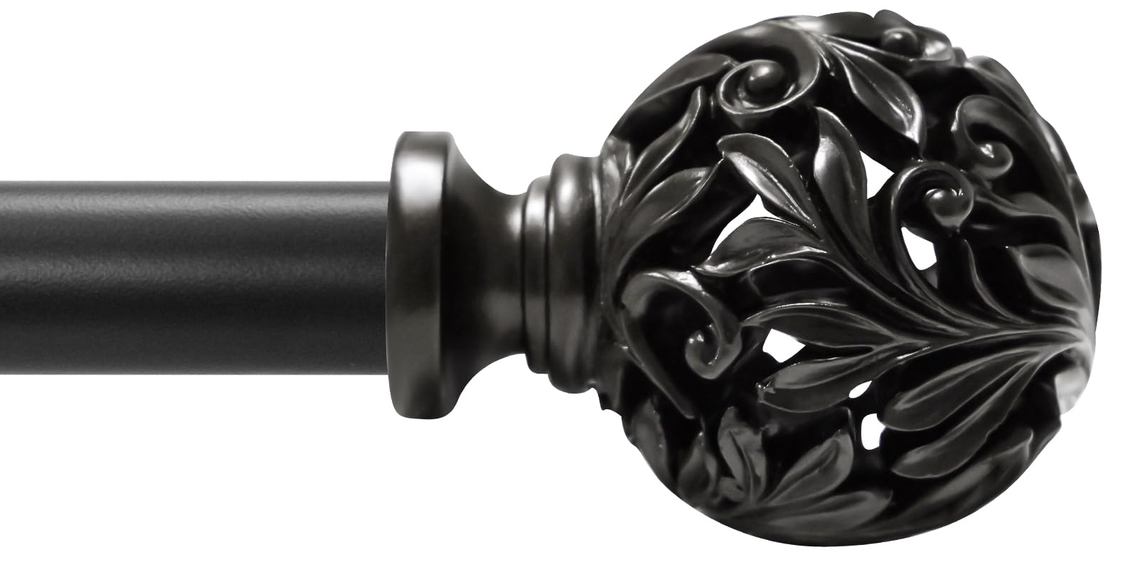 Oil Rubbed Bronze Curtain Rods 36 to 120 inches (3-10 ft), 1 Inch Diameter Adjustable Heavy Duty Curtain Rods with Decorative Openwork Carved finials for Home Decorative Curtain Rods