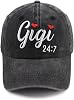 Gigi On Call 247 Hats for Women, Funny Adjustable Embroidered Cotton Grandma Baseball Caps