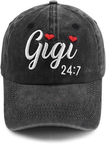 Gigi On Call 24/7 Hats for Women, Funny Adjustable Embroidered Cotton Grandma Baseball Caps