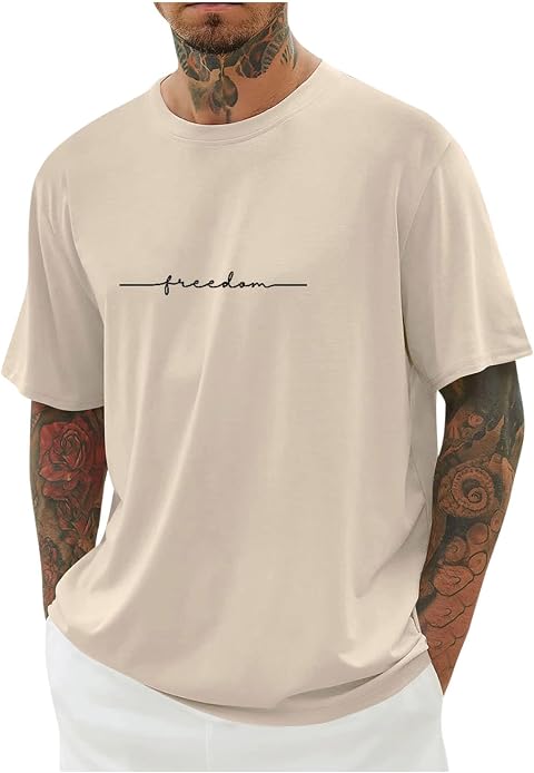 KOG T-Shirts für Herren Sommer Tshirts Kurzarm Oberteil Mode Motiv Shirt Loose Fit Arbeitsshirt Sportshirt Fashion Kleidung Jungen Rundhals Leicht Tshirt Tie-Dye Muster Basic Top Hemden