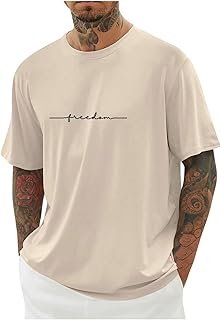 Muscularfit Graphic T Shirts for Men Lightweight Short Sleeve Crewneck Basic Top Loose Fit Summer Vacation Workout Shirt 2025