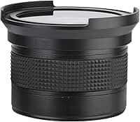 Lente olho de peixe de metal de 58 mm para câmeras DSLR com efeito grande angular de 0,35X para fotografia criativa, adequada para lentes SLR de 58 mm para eventos internos e externos, viagens e fotos