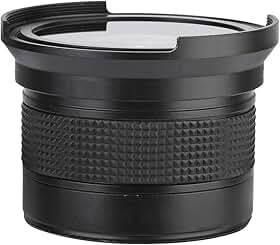 Lente olho de peixe de metal de 58 mm para câmeras DSLR com efeito grande angular de 0,35X para fotografia criativa, adequada para lentes SLR de 58 mm para eventos internos e externos, viagens e fotos
