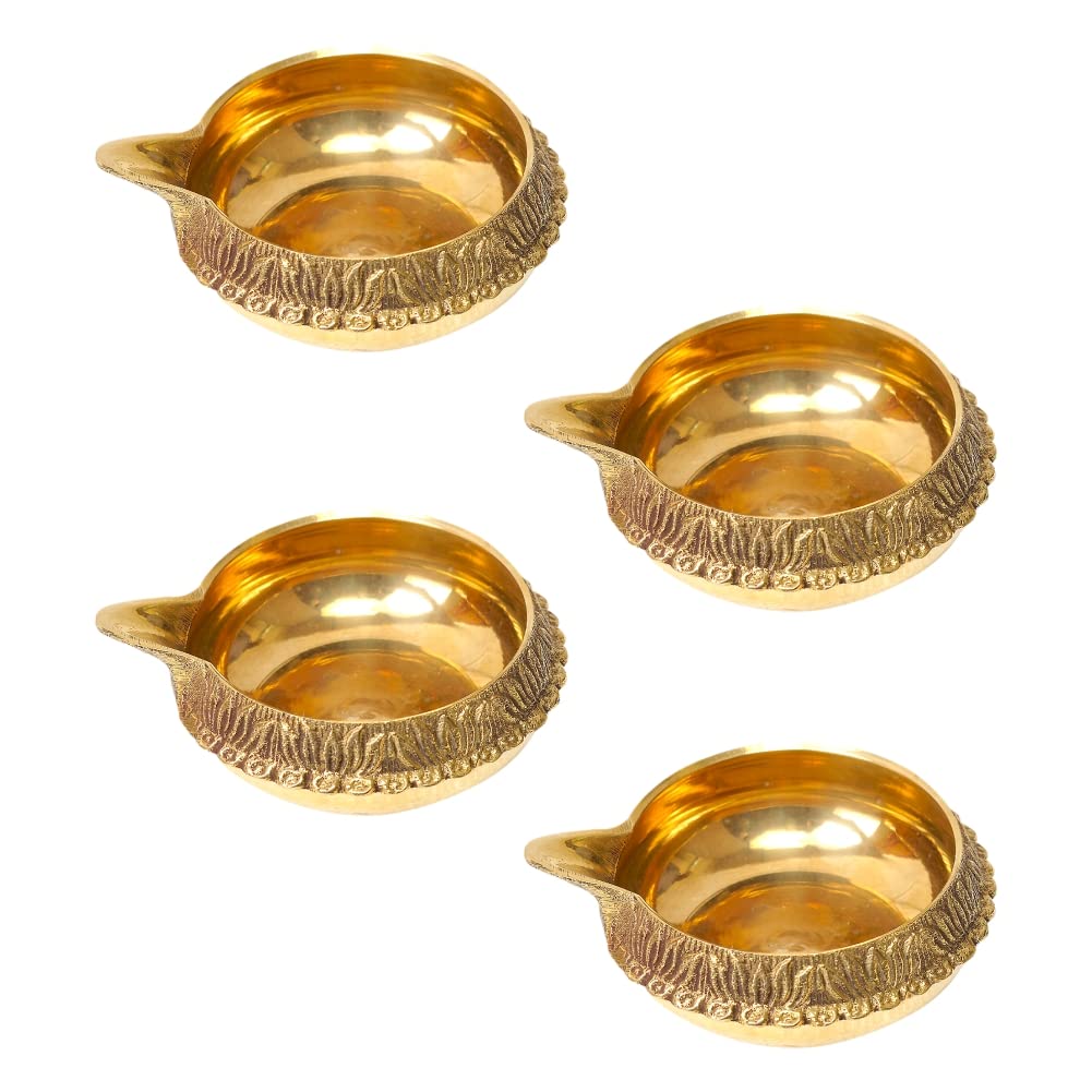 Dokchan Brass Kuber Diyas Oil Lamps for Puja Room Decoration and Diwali Festival (Size 1.5 Inch | Pack 04) (B0BRG1RCC9) Amazon Price History, Amazon Price Tracker