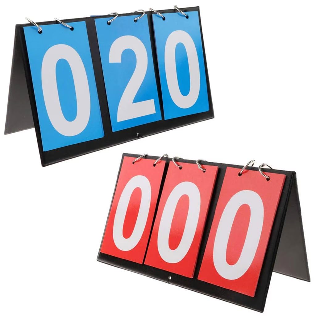 YURINWOO 2 Pack Tabletop Scoreboard - 6 Digit Basketball & Multi-Sport Score Flip Scoreboard