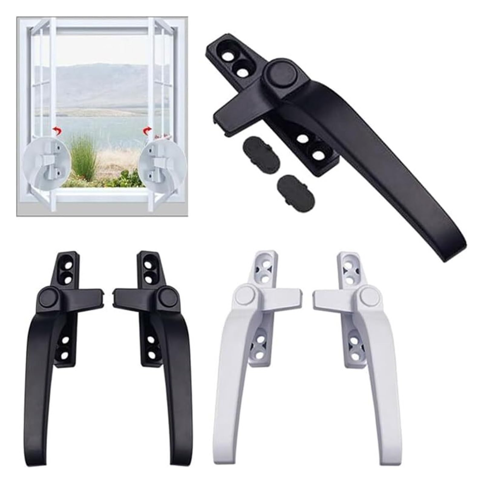 Poignée de fenêtre en aluminium avec serrure