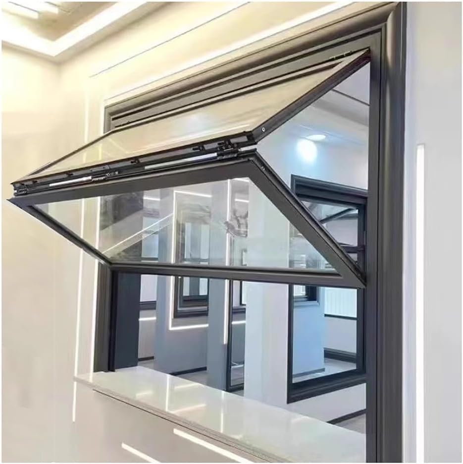 Ventanas plegables, Ventana de aluminio para venta de camiones de comida, ventana corredera de sótano con vidrio templado, ventanas de ventilación, para camiones de comida, stands de venta y uso en