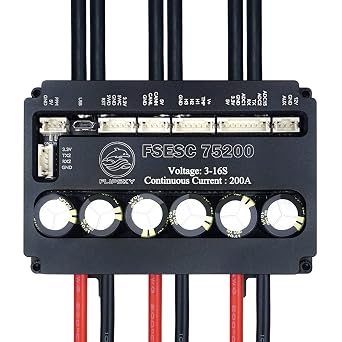 Flipsky FSESC75200 75V High Current 200A ESC Base On Vesc with Aluminum Heatsink for E-Foil Fighting Robot Surfboard AGV Robot Aluminum Case