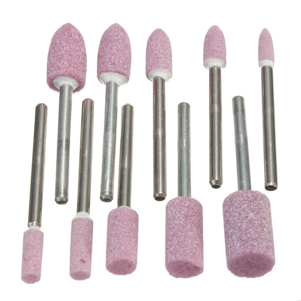 10 pezzi 1/20,3 cm rosso abrasivo montato pietra rotante strumento di macinazione mola
