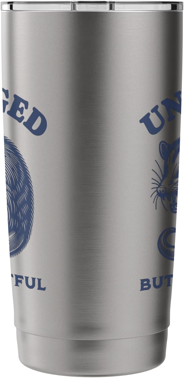 Opossum Funny Unhinged but Delightful Meme Possum Graphic Stainless Steel Insulated Tumbler