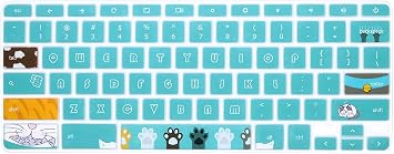 HRH English Silicone Keyboard Cover for Samsung Chromebook11.6 12.2 15.6 | XE310XBA,XE350XBA,XE500C13,XE501C13,XE500C12,XE520QAB,XE521QAB,Soft Touch,Wear-resistant,Splash-proof,Dust-proof, Cat Claw