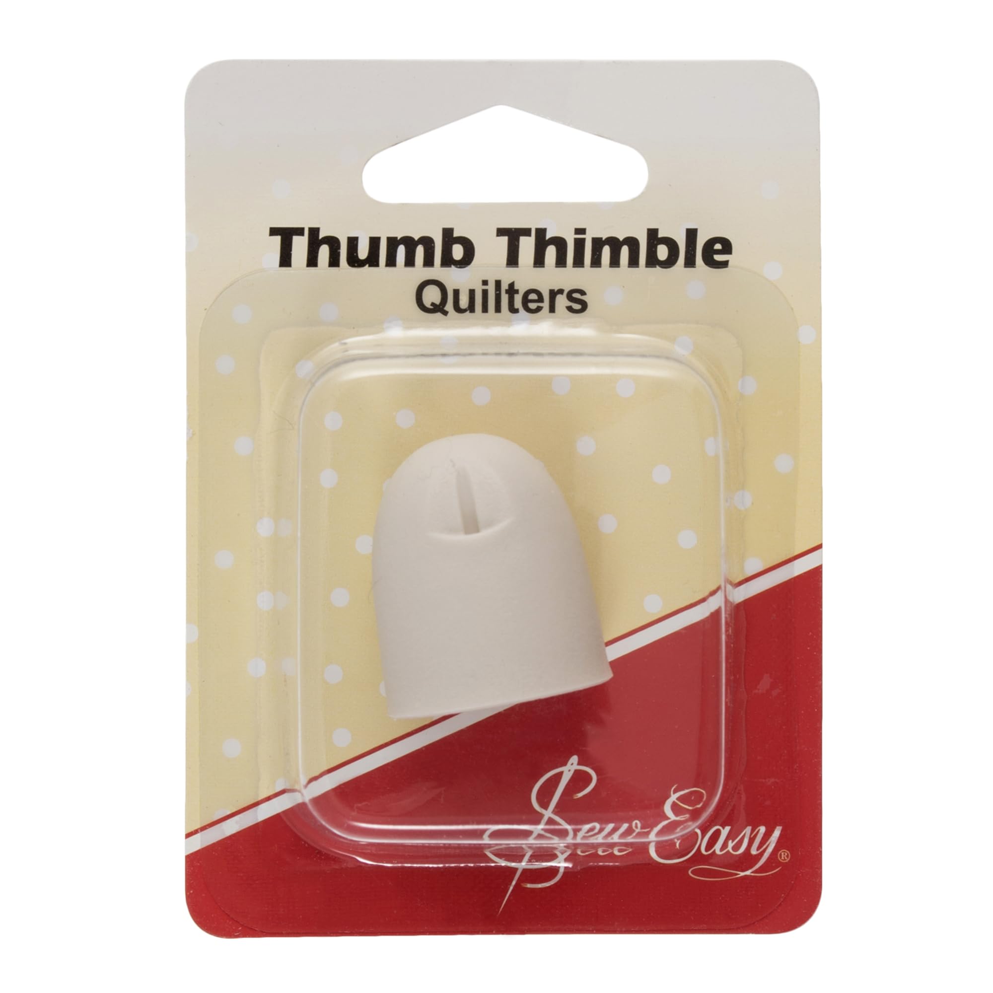 Sew Easy Quilters Thumb Thimble – Polythene Plastic Extra Strong Finger Shield for Quilting, Sewing, Needlework - White