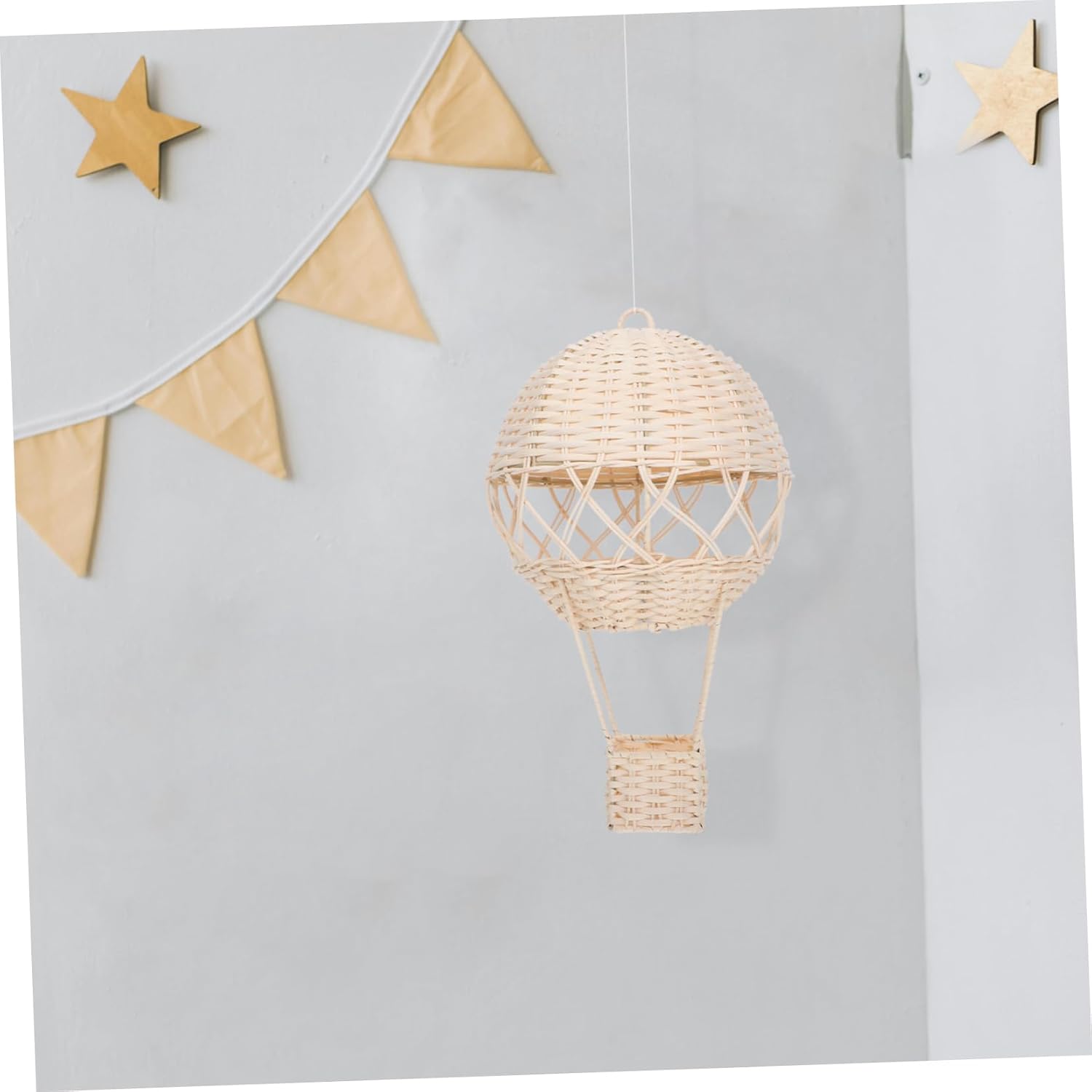 Natural Rattan Hot Air Balloon Basket Educational Photo Props for Preschool Educati