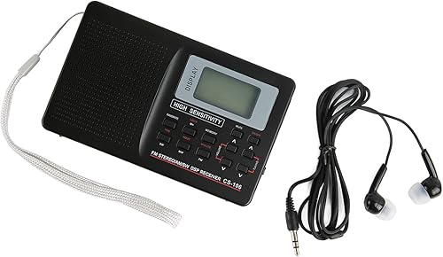 Miniatura 6 de Radio AM FM, radio digital portátil FM AM SW receptor de sintonización digital de banda completa con reloj despertador, mini radio de bolsillo para