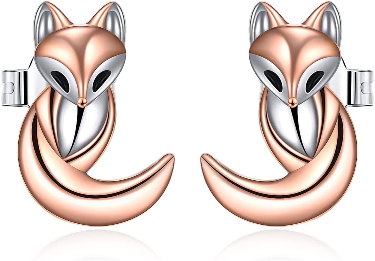 Bee/Cat/Owl/Horse/Rabbit/Fox/Bunny/Pony Earrings 925 Sterling Silver Lucky Cute Animal Stud Earrings Jewelry Gifts for Women Mom Mother Girls