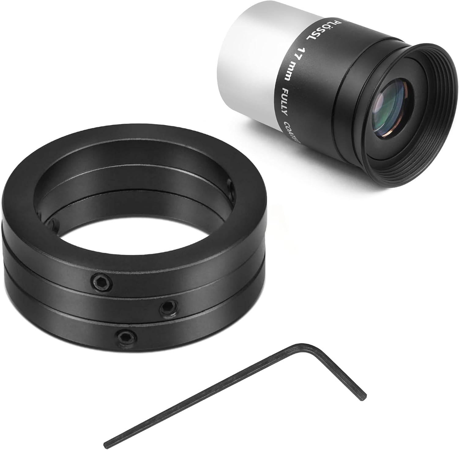 Astromania 17mm 1.25 Inch Plossl Telescope Eyepiece - Bundle with - 1.25 Inch Eyepiece Parfocal Rings Set of Three