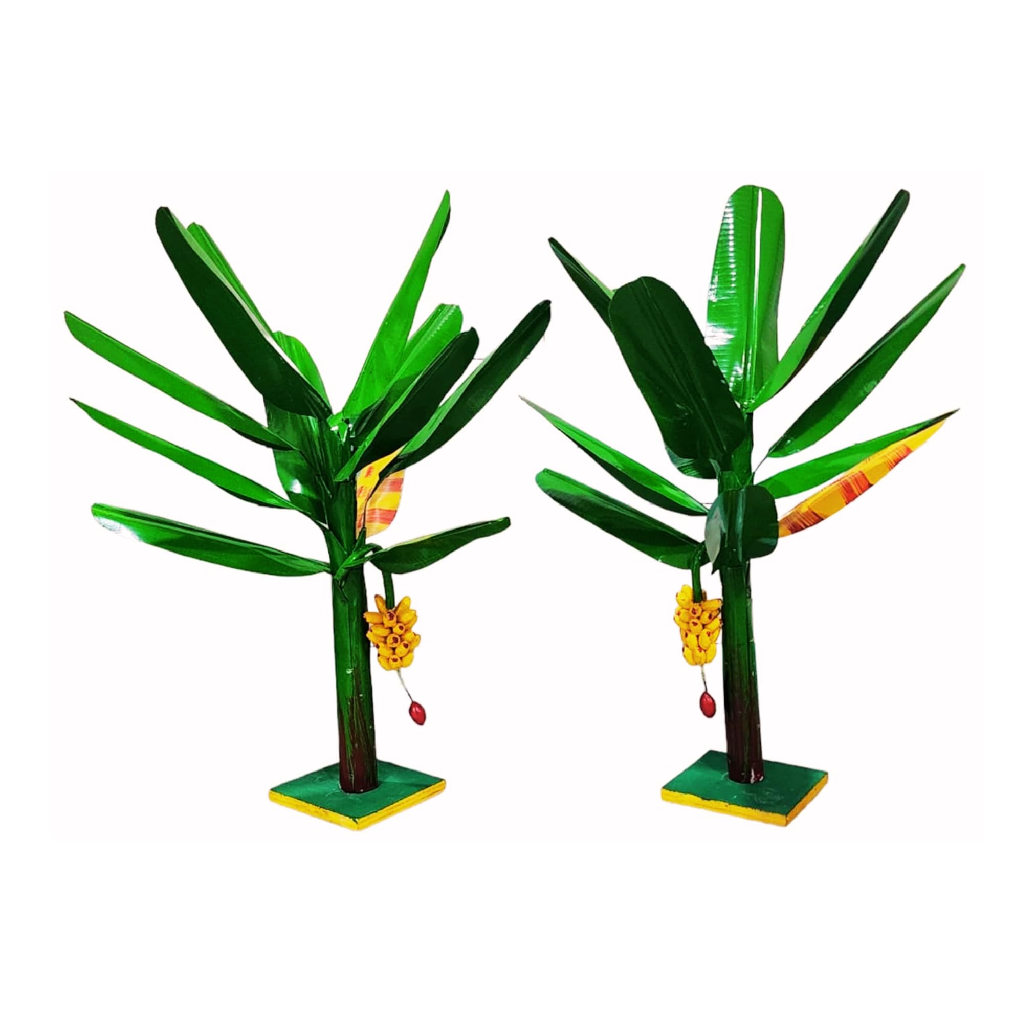 Sri Yagnaa - Artificial Banana Tree for Pooja - Metal Banana Trees for Decoration (21 Inches)-picture-31