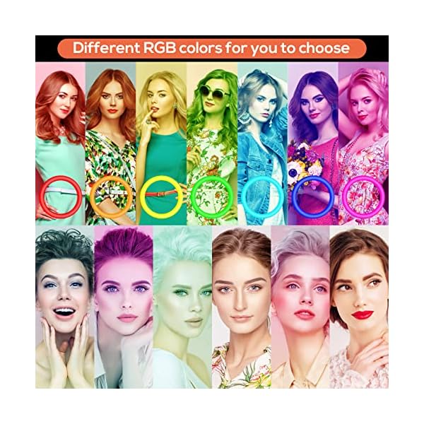Wowstar Ringlicht, 10 Zoll Ringlicht mit 2 Stativ, 3 Farbe und 26 RGB Farbe Dimmbare Selfie Ringleuchte mit… – Bild 4