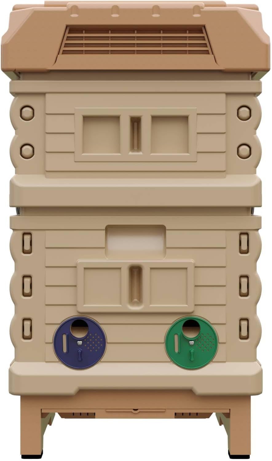 Apimaye Insulated 7 Frame Langstroth Nucleus Assembled Bee Hive Hybrid Set with Core Frames and Foundations [Tan]