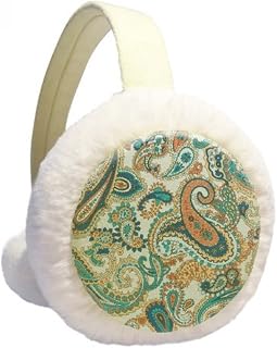 Protetor de orelhas de inverno clássico azul laranja abstrato com padrão de peixe quente de lã para ambientes externos