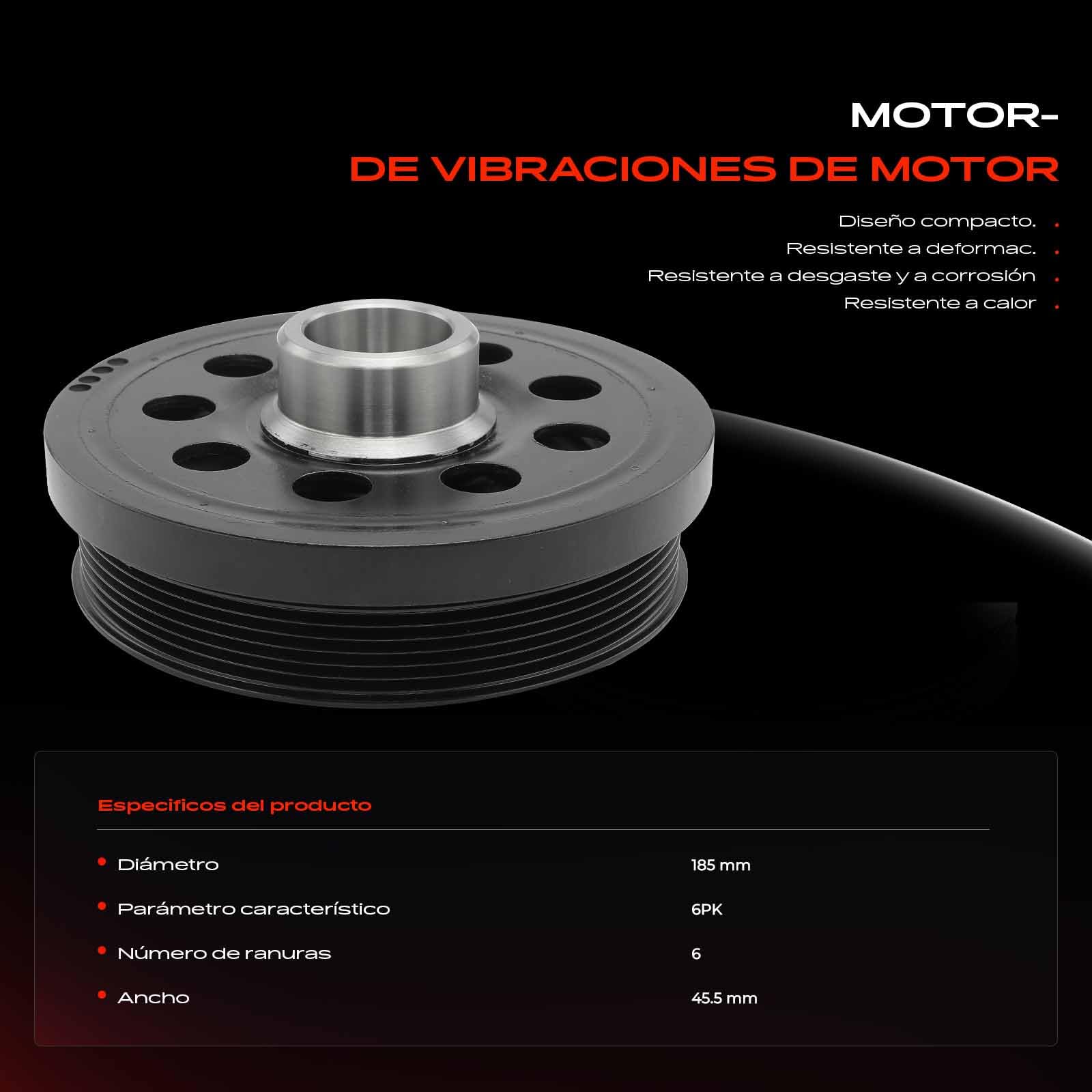 Frankberg Polea de cigüeñal compatible con 1 F20 116-120 2.0L 2010-2019 3er E90 316-320 2.0L 2007-2011 5er F10 518-520 2.0L 2009-2016 Reemplazo # 11238 512072