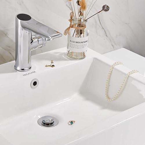 Miniatura 7 de Tapón de drenaje desplegable para lavabo de baño, rejilla antiobstrucción integrada, se adapta a agujero de drenaje estándar americano (1-12 a 1-34