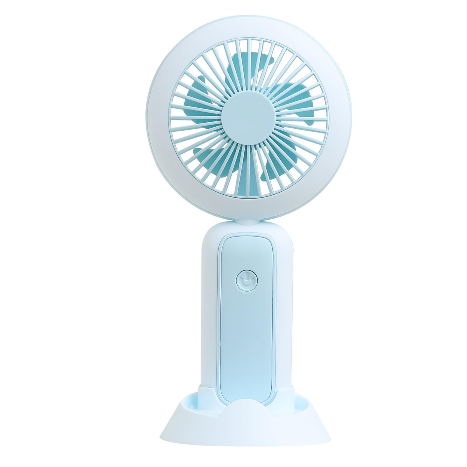 Petit ventilateur portable USB rechargeable rose avec lampe LED pour bureau