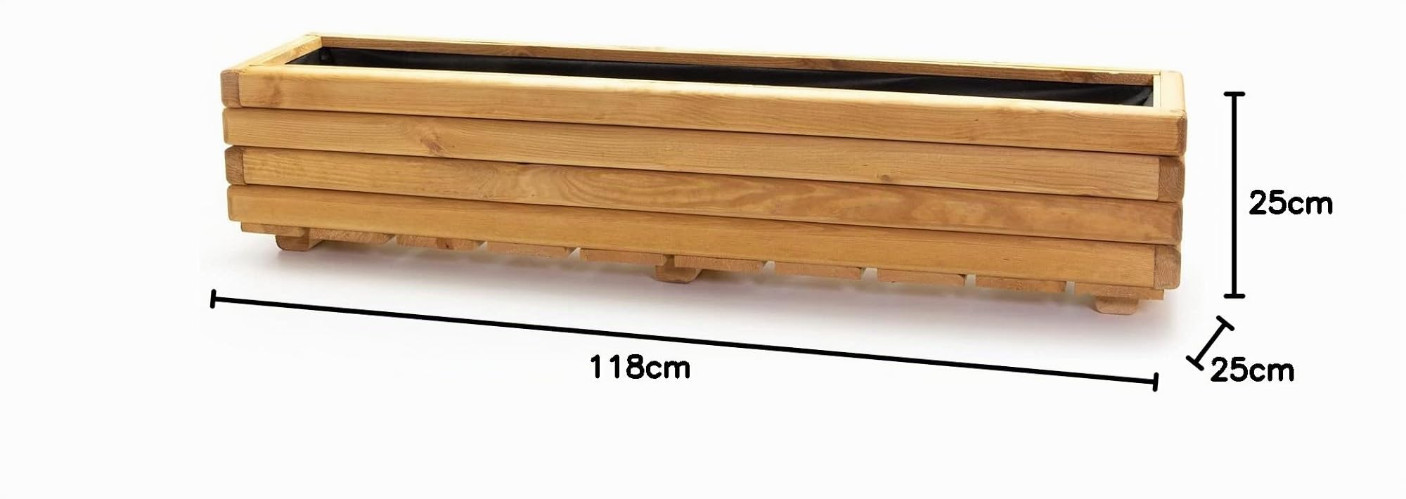 Pflanzkasten Akzent 120 Kiefer hell geölt 118 x 25 x 25 cm Holz Blumenkasten Balkon Terrasse