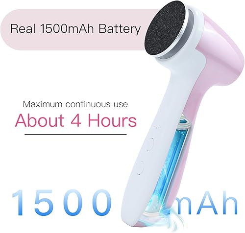 Miniatura 6 de AprElm-E7 Removedor de callos eléctrico recargable para pies con discos de papel de lija de 120 piezas de 3 tamaños, lima eléctrica para pies