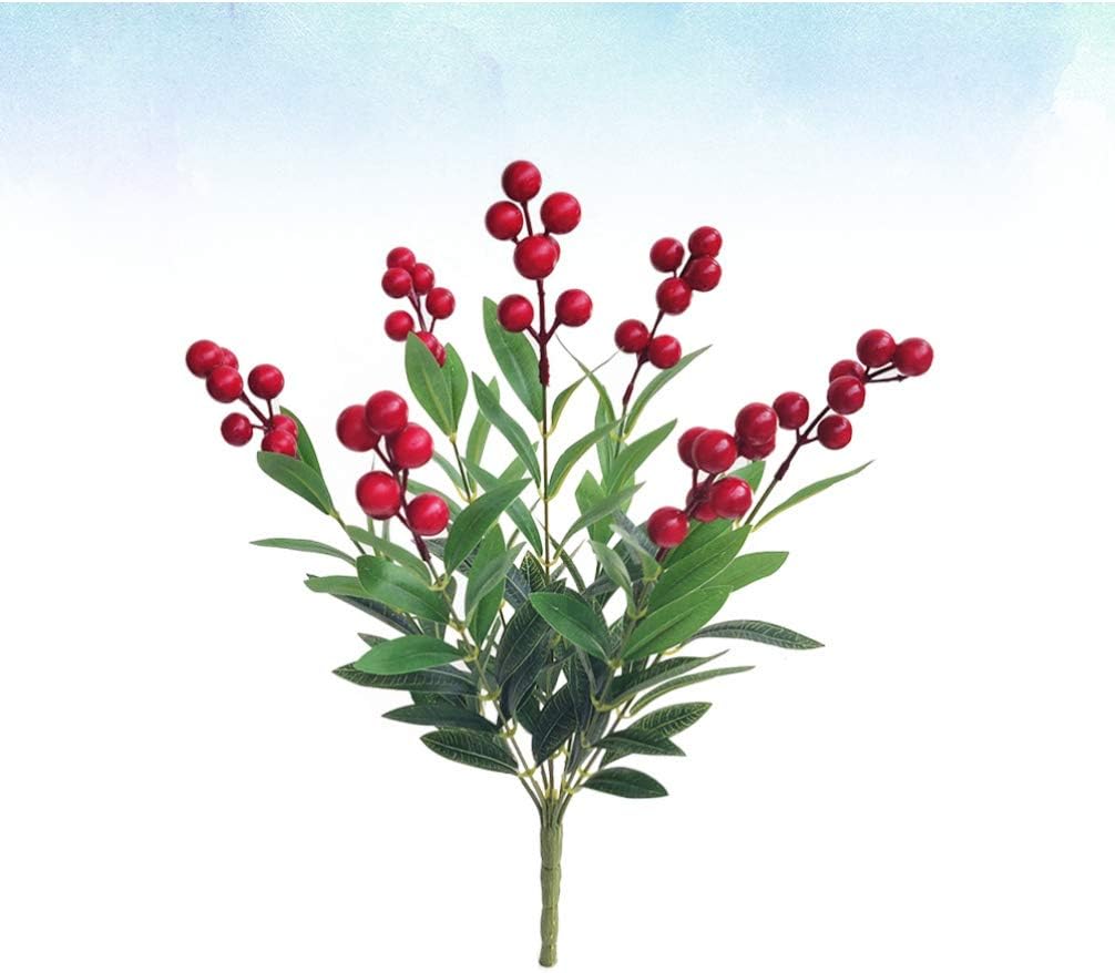 YYZKYTO Christmas Fake Stems Artificial Berry Stem Holly Berry Picks Wreath Garland Decoration Christmas Branch Crafts for Christmas Thanksgiving Party Favors Pine Cones Stems Commemoration Day