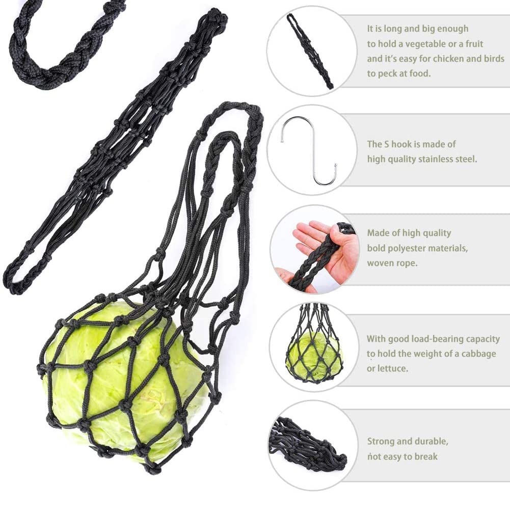 Ovaiole Da Esterno Mangiatoia Per Galline Mangiatoia Per Polli Frutta Verdura Mangiatoie 2 PCS Con Ganci A S Rete Per Mangime Per Polli Per Verdure, Per Snack E Giocattoli, Per Galline, Polli