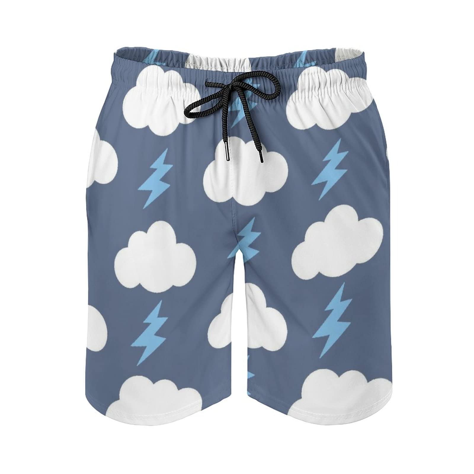 Amazon.co.jp: ビーチパンツ 雲 雷 柄 サーフトランクス メンズ 