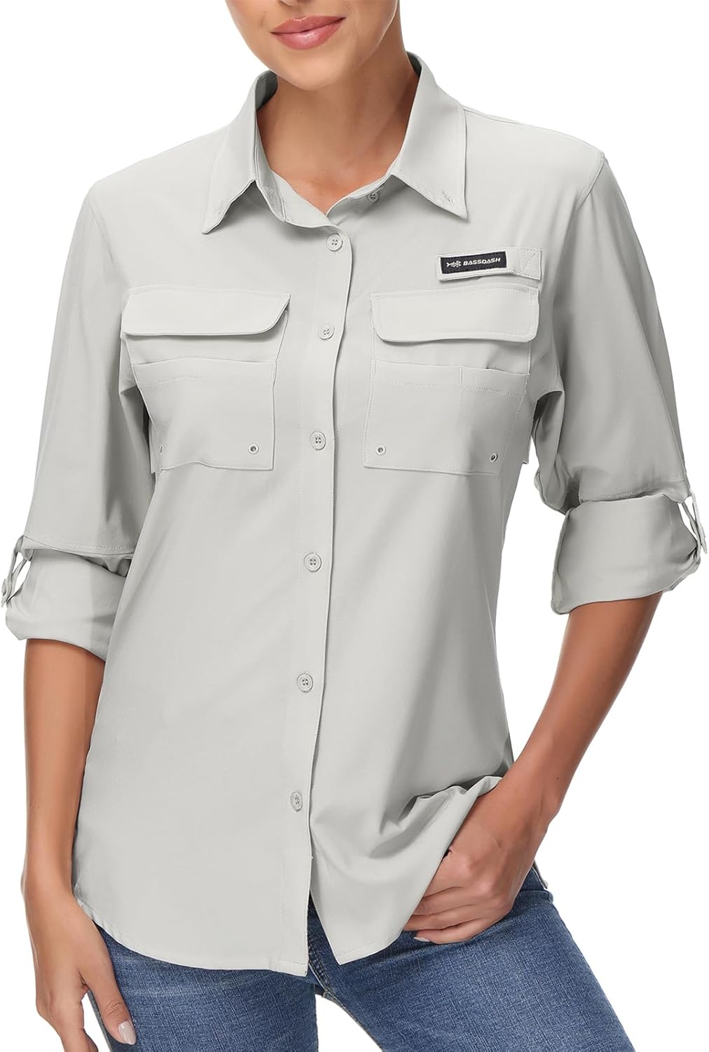 BASSDASH Women's UPF 50 Long Sleeve Fishing Hiking Button Down Shirt Performance Quick Dry FS21W - Image 6