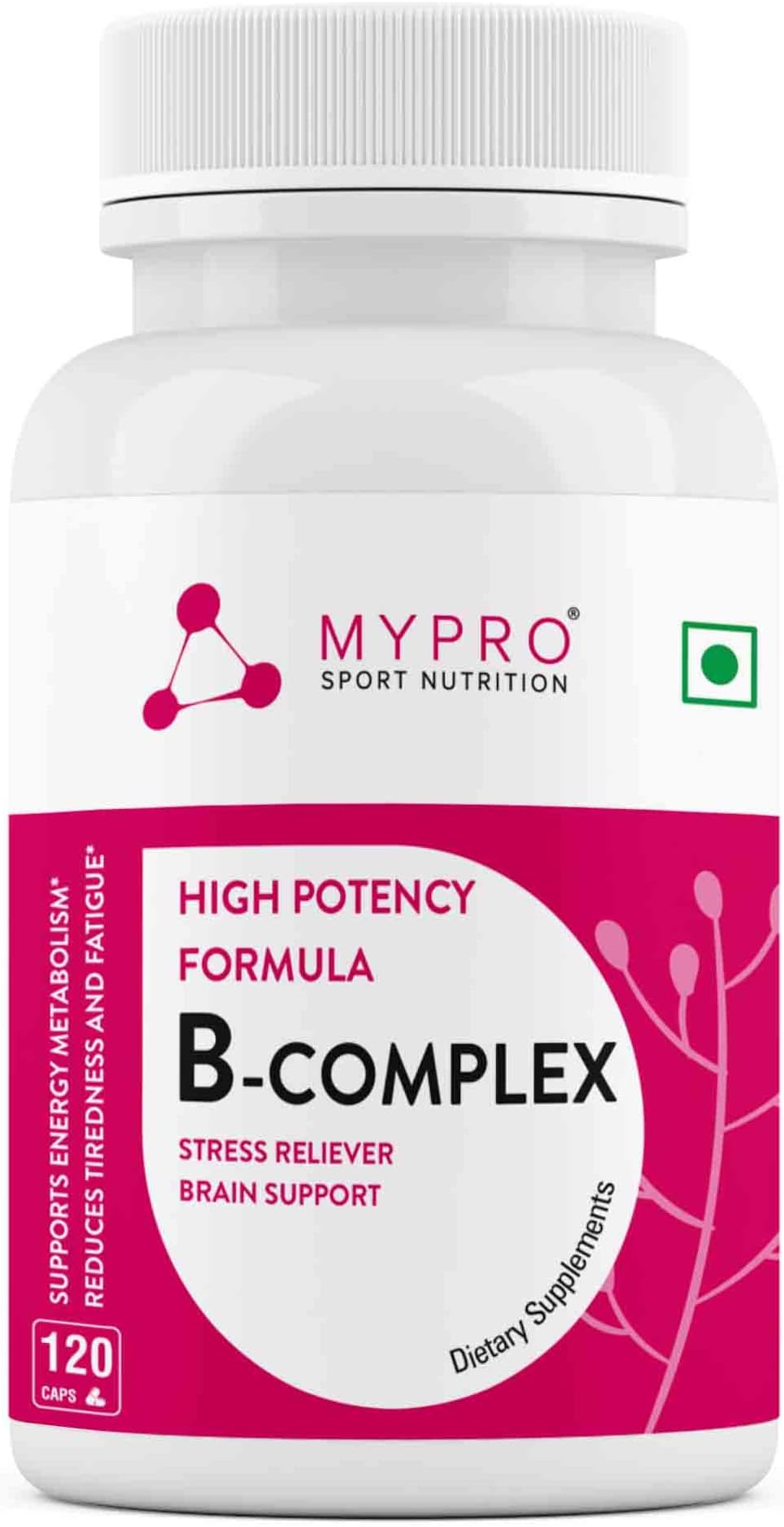Vitamin B Complex, High Potency Formula Vitamins Heart Health-Nervous System Support-Supports Energy Metabolism-Vegan, Gluten-Free-120 Capsule For Men & Women