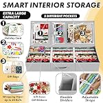 Simple Houseware 41.5" Wrapping Paper Storage Organizer - Fits 40 Rolls with Adjustable Straps, Interior Divider for Ribbons & Bows, 3 Clear Pockets for Gift Bags & Tools, 41.5''L x 16''W, Gray - Image 4